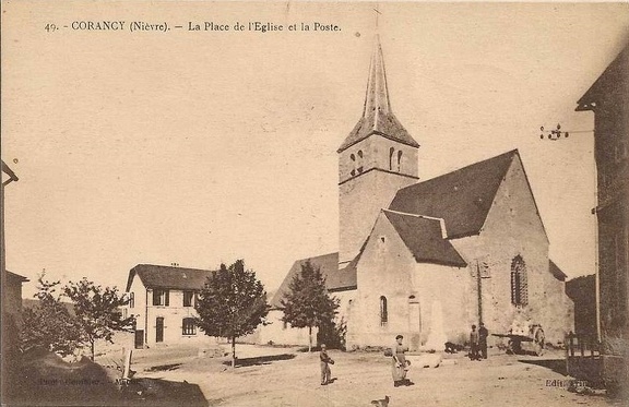 Corancy Place église et poste