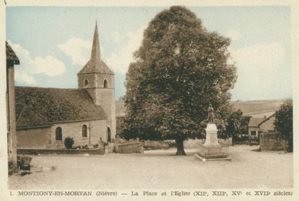 Montigny en Morvan Place et église