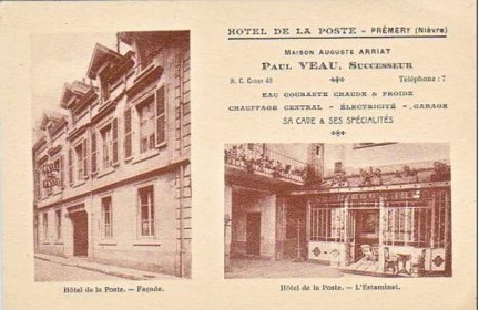 Prémery Hôtel de la poste publicité