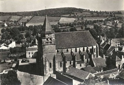 Prémery Vue aérienne quartier de l'église Saint-Michel -1950