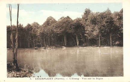 Champlemy Etang vue sur la digue
