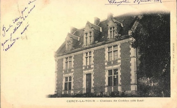 Cercy la Tour Château de Coddes côté ouest