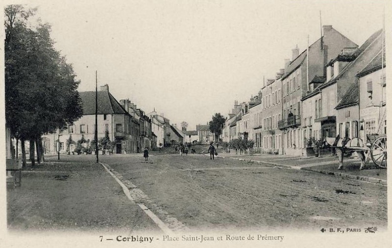 Corbigny Place Saint-Jean et route de Prémery